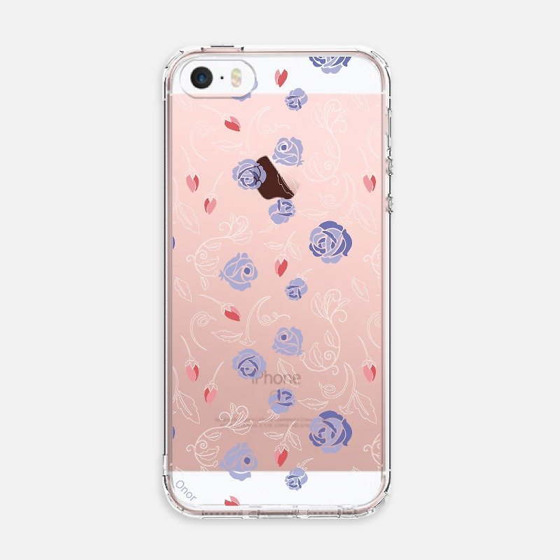 SMALL FLORAL【TRANQUIL BLUE】CRYSTALS PHONE CASE i5 iPhone se i6 iPhone 7 Plus - Phone Cases - Plastic Transparent