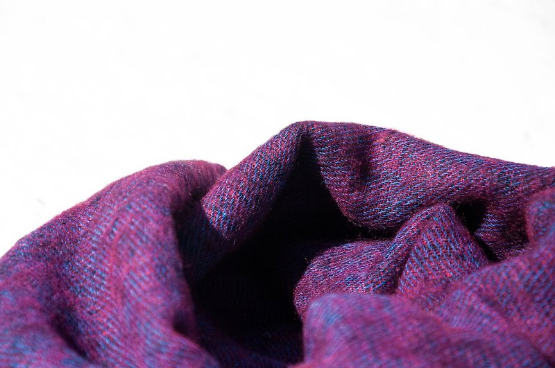 Wool shawl/knit scarf/knit shawl/covering/pure wool scarf/wool shawl-violet - ผ้าพันคอถัก - ขนแกะ สีม่วง