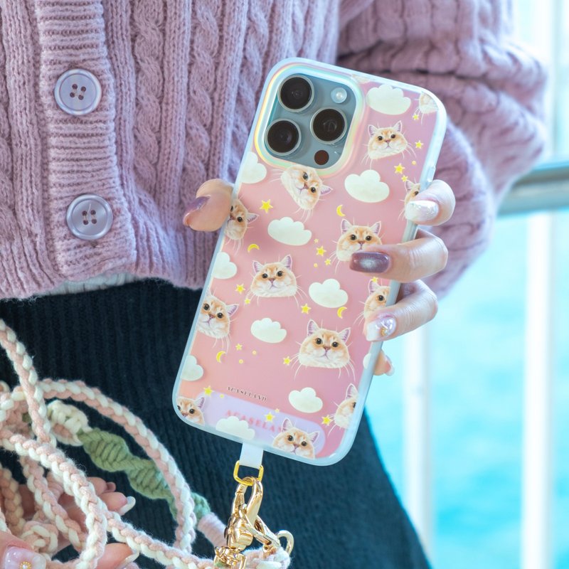 Pet hand-painted customization | Sweet Dream colorful laser phone case - supports MagSafe - เคส/ซองมือถือ - พลาสติก 