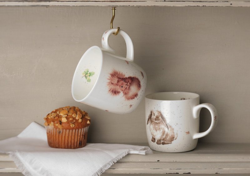 Royal Worcester Wrendale Designs Single Treetop redhead Fine Bone China Mug - แก้วมัค/แก้วกาแฟ - เครื่องลายคราม สีส้ม