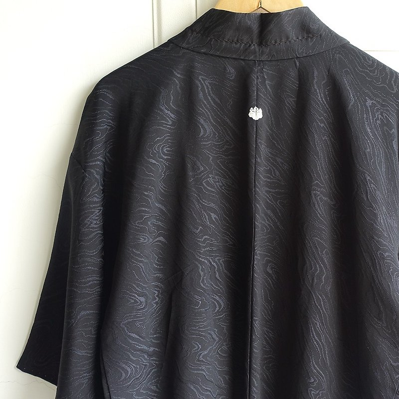 │Slowly│ Japanese antiques - light kimono long coat O15│ vintage. Vintage. Vintage. - Men's Coats & Jackets - Polyester Multicolor
