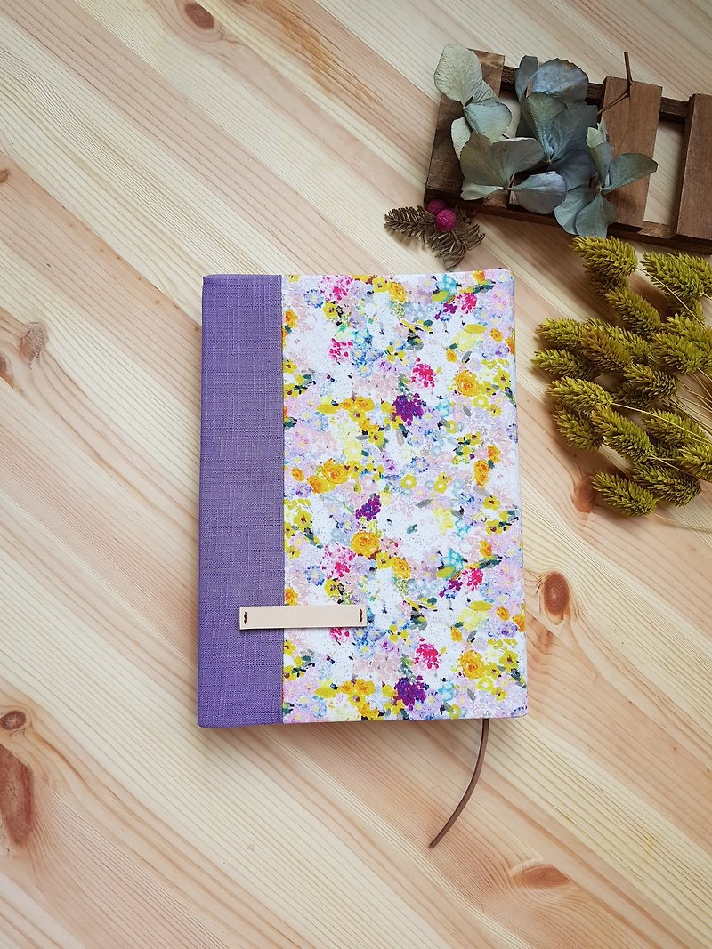 A5/25K cloth book adjustable book cover - Book Covers - Cotton & Hemp Purple