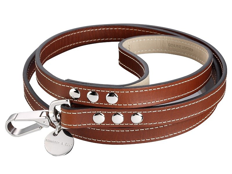 H&S Hennessy Father and Son-ROYAL Classic Leather Leash (Classic Brown) - Collars & Leashes - Genuine Leather Brown