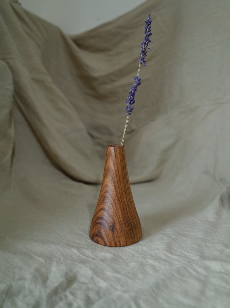 小花器 - 花瓶/陶器 - 木頭 咖啡色
