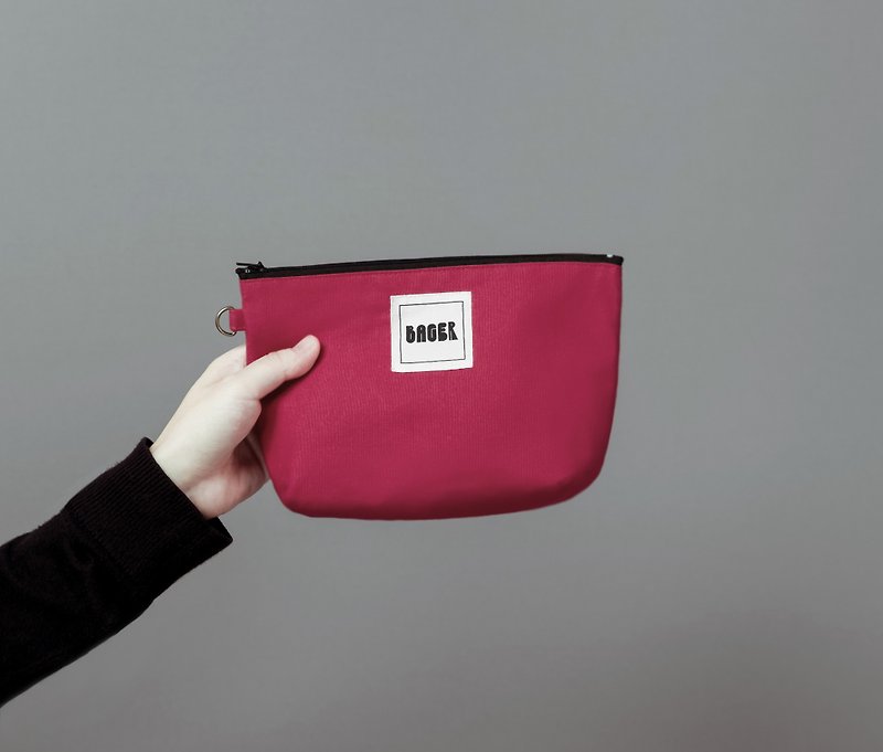 Bager simple plain zipper universal bag/ Peach - Toiletry Bags & Pouches - Cotton & Hemp Pink