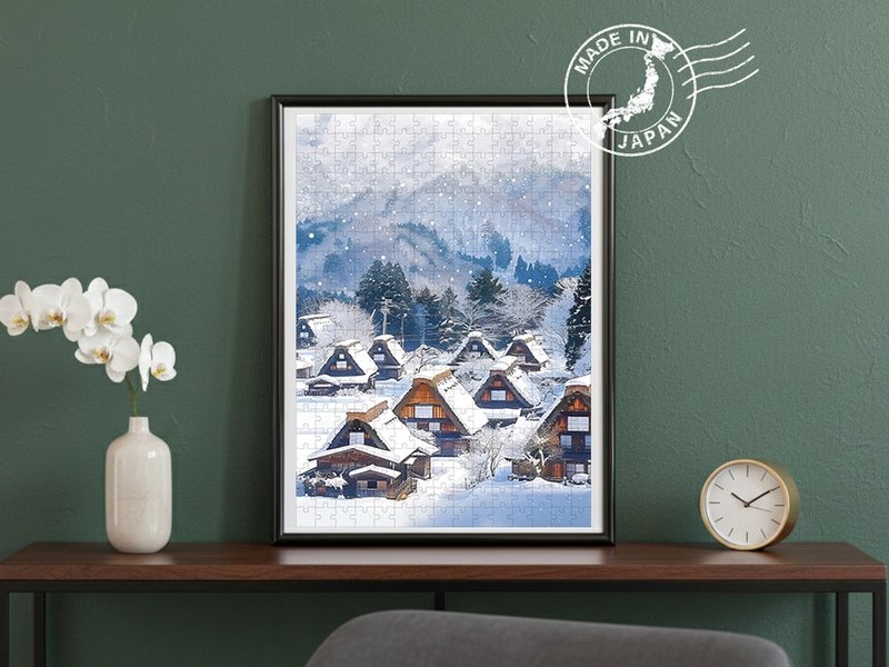 日本手工製拼圖・白川鄉、岐阜・日本風景・送禮、擺設、裝飾 - 壁貼/牆壁裝飾 - 紙 