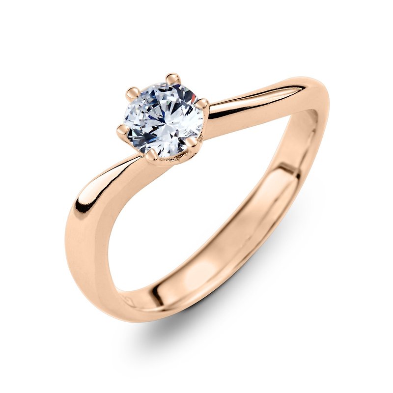 ::Free engraving::The light of love proposal diamond ring-18K gold/30 points - แหวนทั่วไป - เครื่องประดับ สีทอง