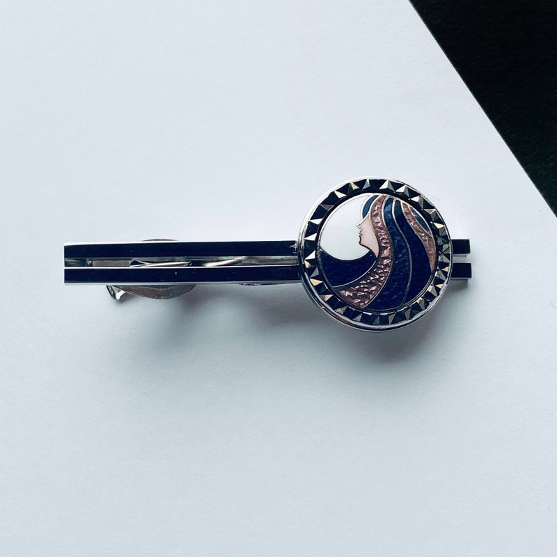 横顔 【アメジスト Amethyst】七宝焼のネクタイピン 丹銅メタル七宝 - 領帶/領帶夾 - 其他材質 紫色