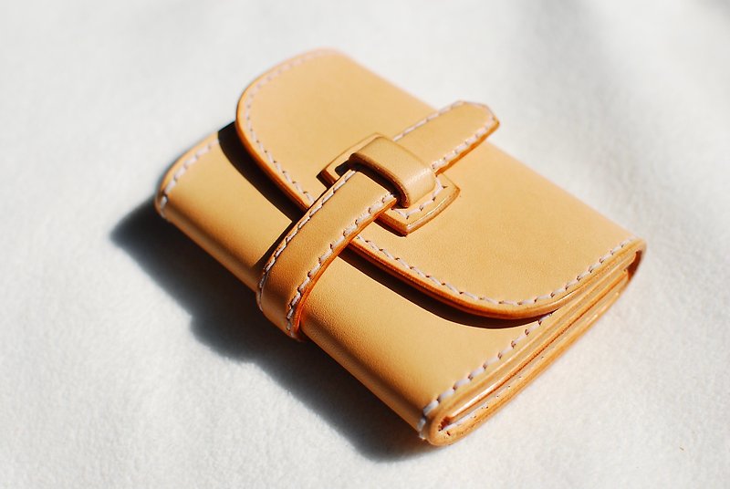 Leather original color latch card coin purse genuine leather handmade urban explorer series product CITY02CH - กระเป๋าใส่เหรียญ - หนังแท้ สีกากี