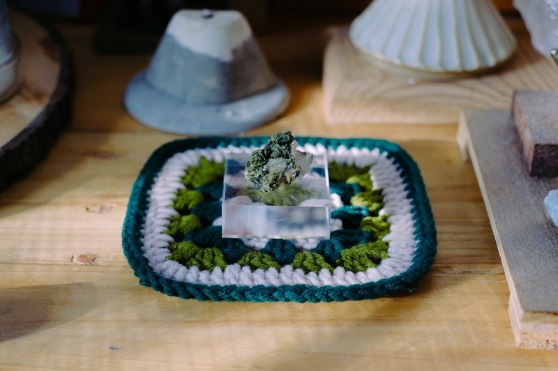 Green mat crystal mat plant mat coaster - Items for Display - Cotton & Hemp Green