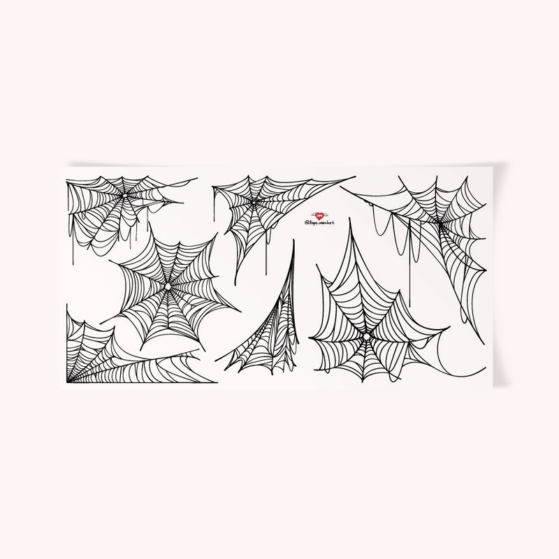 Halloween Spiderweb Transparent Stickers – 4 Sheets - 貼紙 - 其他材質 
