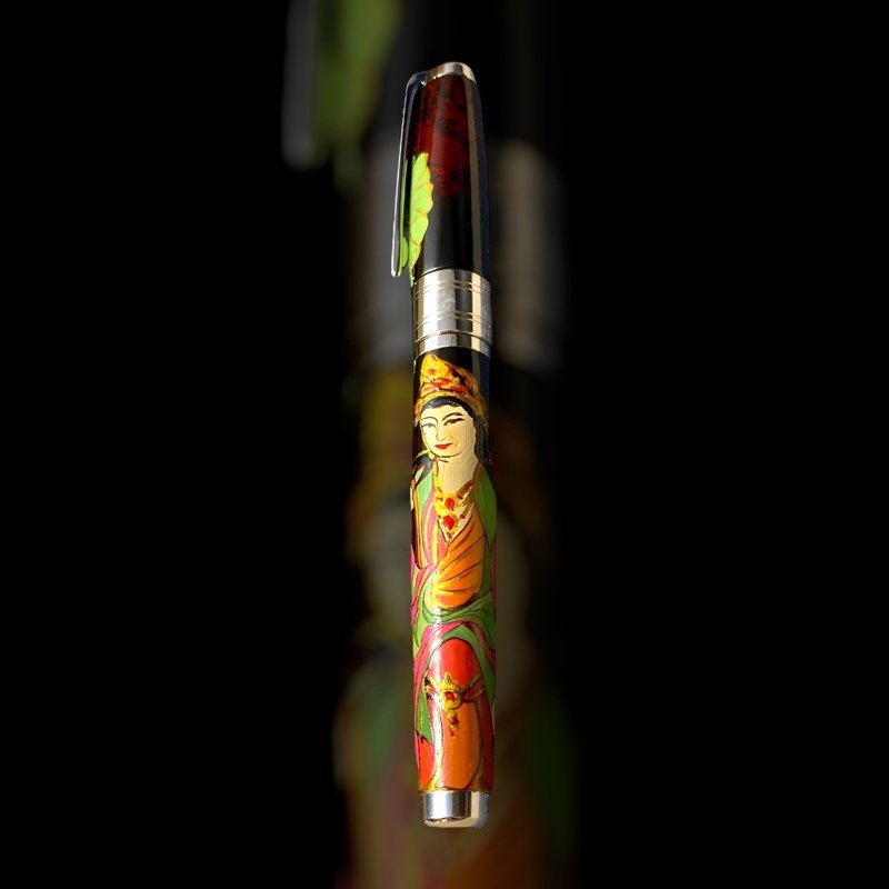 3952 Old Goat-Natural lacquer painting pen X800 Guanyin Bodhisattva special calligraphy titanium tip fountain pen - ปากกาหมึกซึม - วัสดุอื่นๆ 