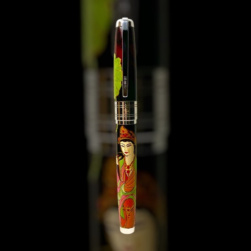 3952老山羊-天然漆彩繪筆 X800 觀世音菩薩 特調書法鈦尖鋼筆 - 鋼筆 - 其他材質 