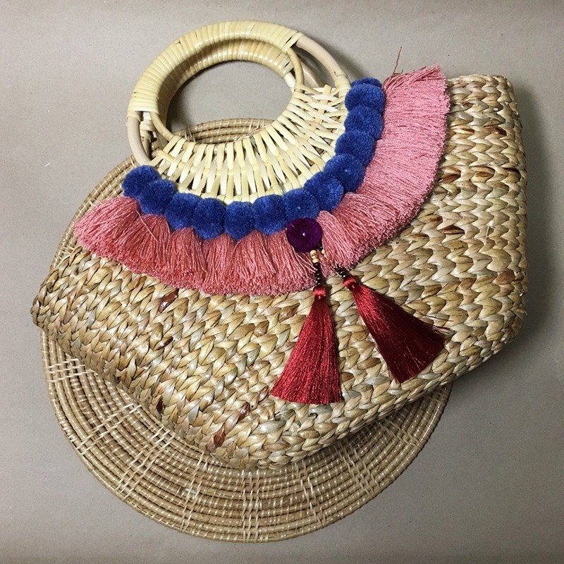 klungsee boho-chic bag rosewood - 手提包/手提袋 - 其他材質 粉紅色