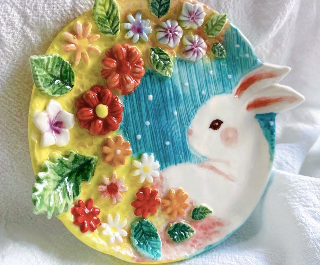 手作りお皿ギフトボックス】花言葉 月うさぎ 手ごね皿｜手作り