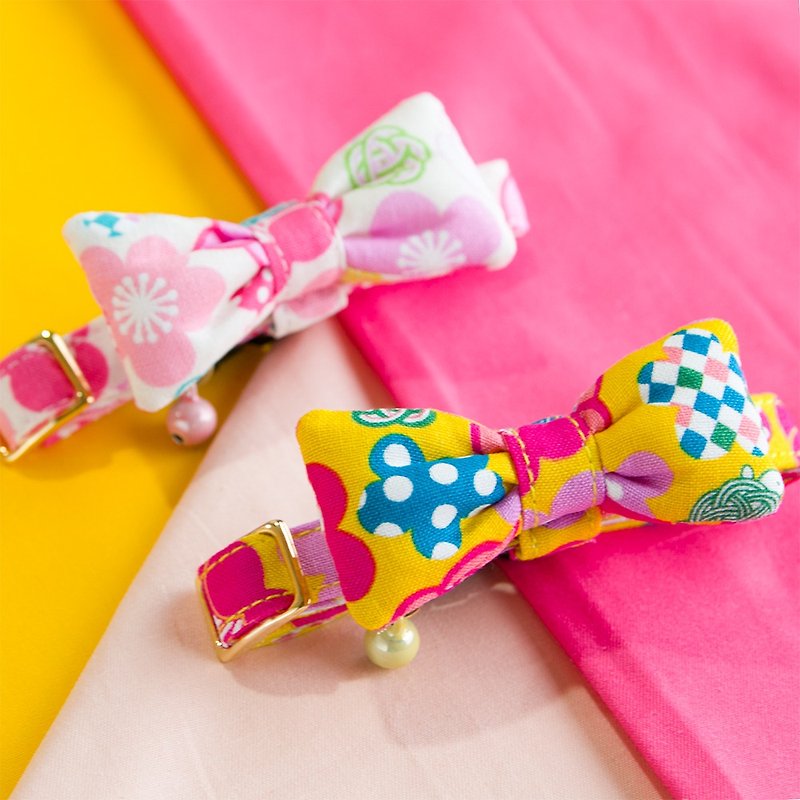 Barbie Series-Bow Tie Cat Collar Dog Collar Engraving Service - ปลอกคอ - ผ้าฝ้าย/ผ้าลินิน 