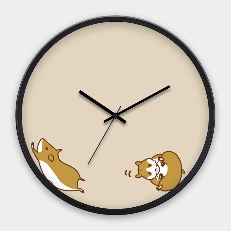 Hamster Taiwan-made 30CM stylish minimalist silent scanning wall clock for office and home PU007 - นาฬิกา - พลาสติก สีกากี