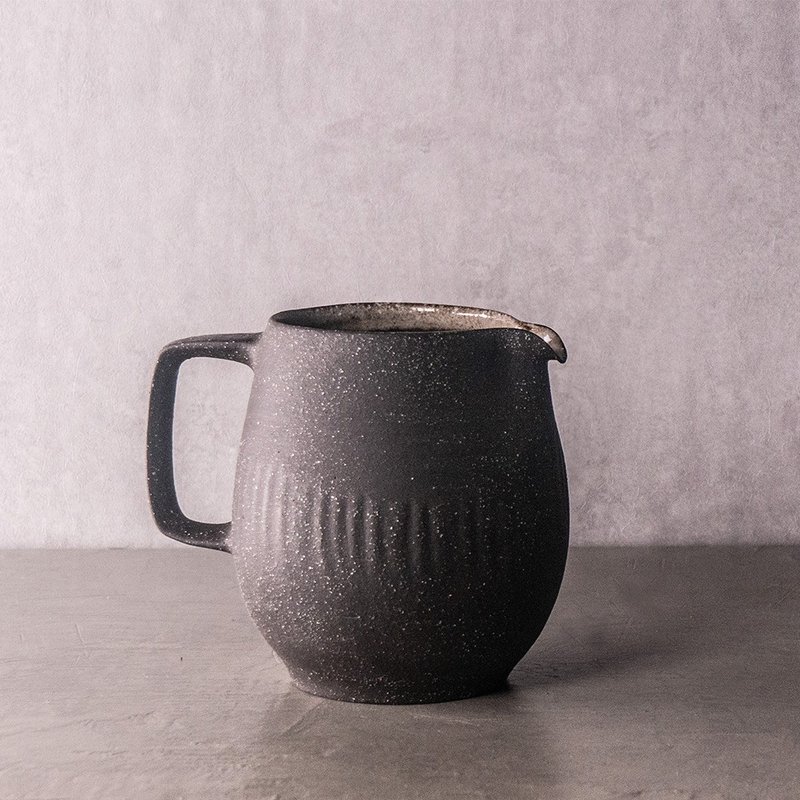 Effortless Series - Square Ceramic Teapot with Handle, 380ml - Teapots & Teacups - Pottery Black