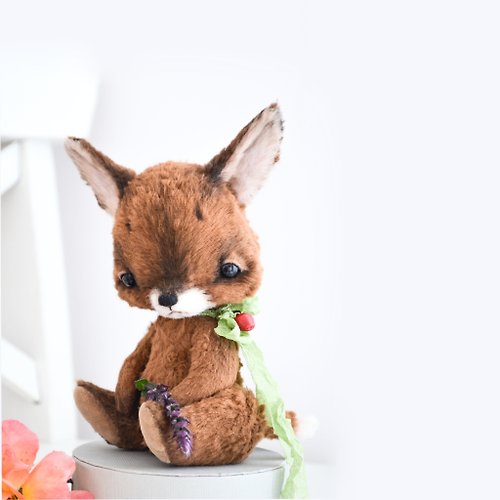 SanaTeddyBears Artist teddy fox Christmas decoration artist teddy bear toy vintage red fox toy