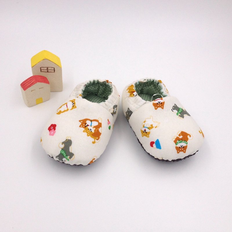 Meng Meng Shiba Inu - toddler shoes / baby shoes / baby shoes - Baby Shoes - Cotton & Hemp White