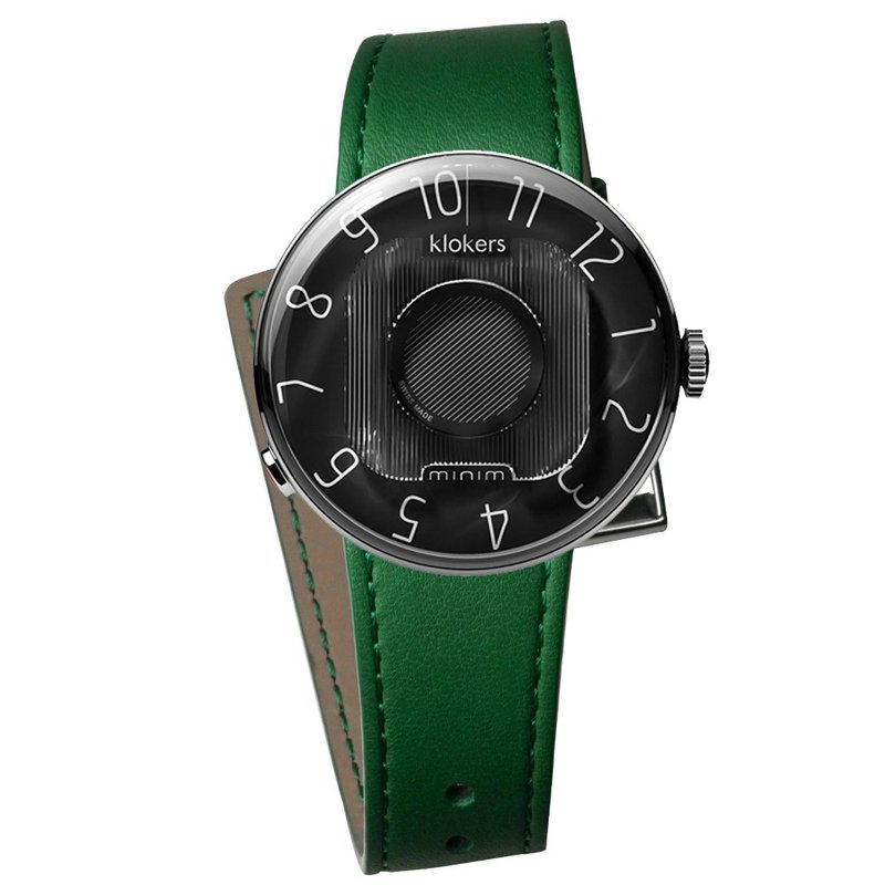 KLOK-08-M2 graphite black watch head + single-turn leather strap - นาฬิกาผู้ชาย - วัสดุอื่นๆ สีดำ