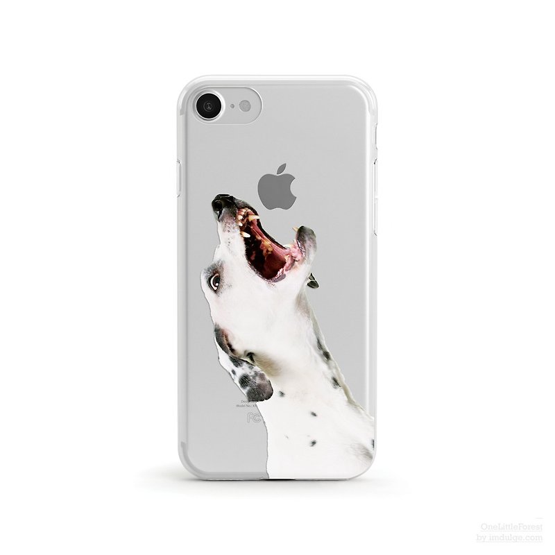 The Apple is Mine, Dalmatian- iPhone 11, iPhone 8, Samsung, soft phone case - เคส/ซองมือถือ - พลาสติก สีเทา