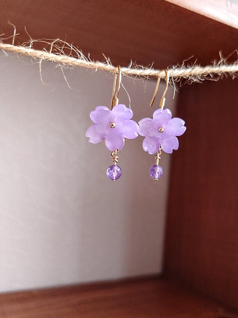 Crystal Ore Earrings_Zihua Sentai No. 1_Ear Needle Ear Hook Clip-On Jewelry_Natural Stone_Ore - ต่างหู - คริสตัล 