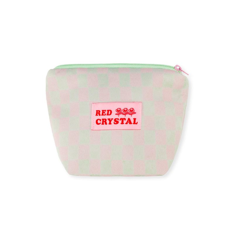 CHECKERBOARD POUCH (mint) - コインケース・小銭入れ - コットン・麻 グリーン