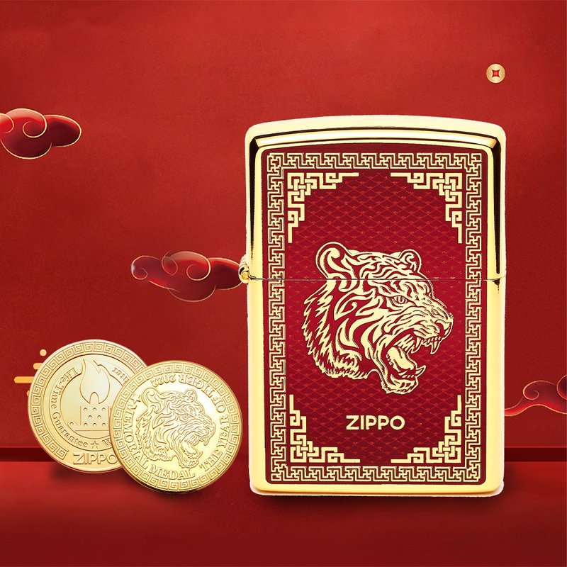 【ZIPPO官方旗艦店】虎年限量套裝-虎嘯祥瑞(亞洲限量)防風打火機 - 其他 - 銅/黃銅 多色