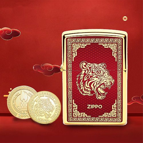 Zippo 【ZIPPO官方旗艦店】虎年限量套裝-虎嘯祥瑞(亞洲限量)防風打火機