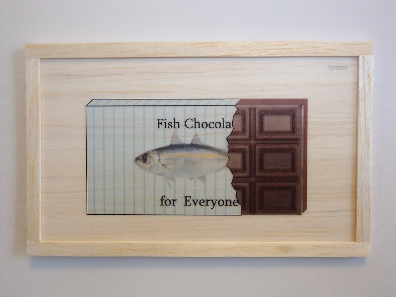 fish chocolate - ตกแต่งผนัง - ไม้ สีน้ำเงิน