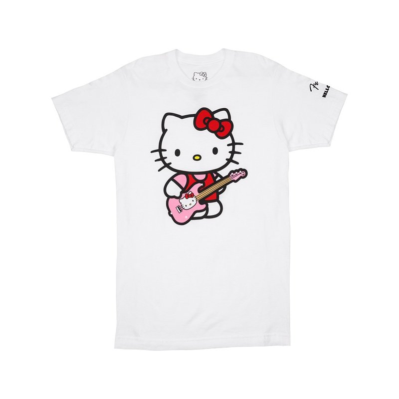 Fender x Hello Kitty White Sleeve Hit Logo Tee 聯名款T恤 - 女 T 恤 - 棉．麻 白色