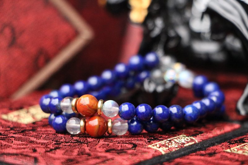 Lapis lazuli beads bracelets 6mm - สร้อยข้อมือ - หยก 