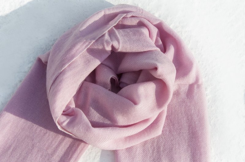 喀什米爾羊絨 羊絨圍巾 編織圍巾 手工編織 喀什米爾Cashmere 羊絨圍巾 純羊毛圍巾披巾 戒指絨披肩聖誕-玫瑰淺粉 - 圍巾/披肩 - 羊毛 粉紅色