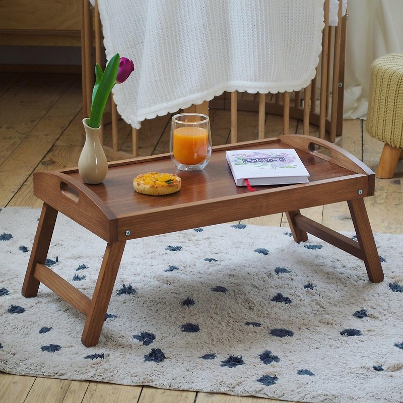 折りたたみ式ピクニックテーブル / 木製折りたたみ式テーブル / ピクニックワインテーブル / 和テーブル - まな板・トレイ - 木製 ブラウン