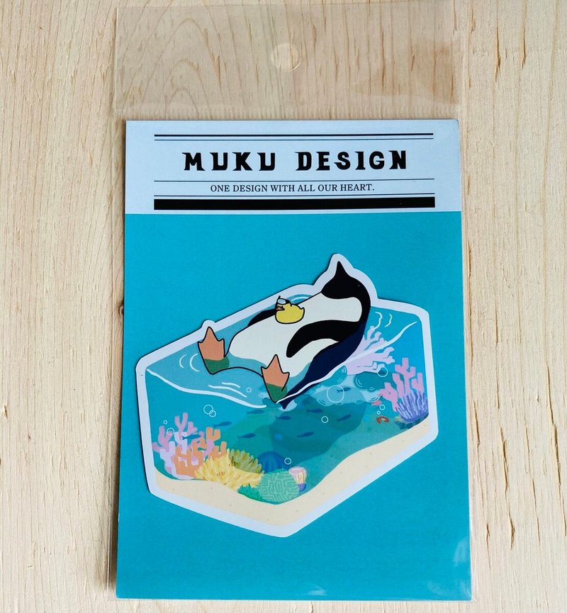 Penguin [Sticker] Penguin Float sea - สติกเกอร์ - กระดาษ 