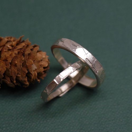 Enchant Jewelry 一抹抹 - 開口戒可調節尺寸 純銀手工戒指 刻字情侶對戒