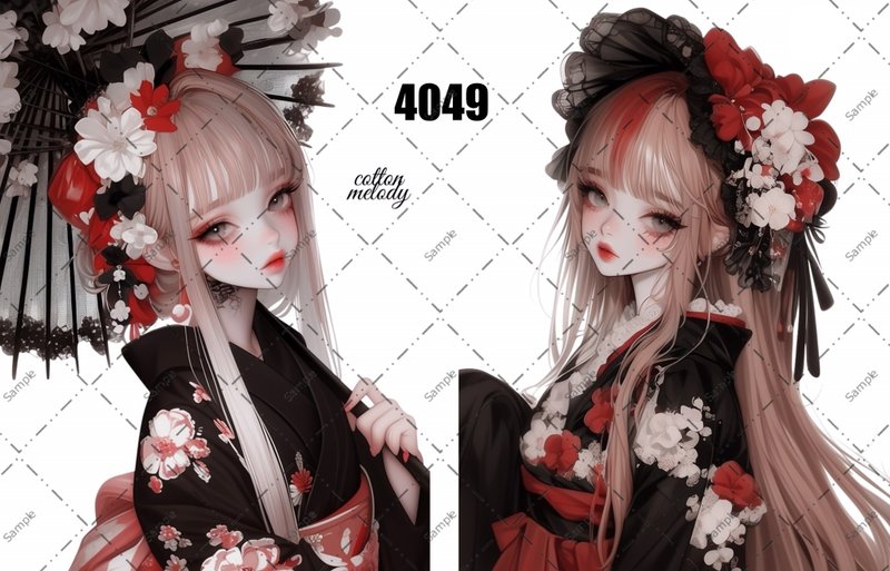 original sticker no.4049 人物ステッカー オリジナルステッカー オリジナル人物ステッカー 装飾ステッカー cotton melody - 貼紙 - 紙 