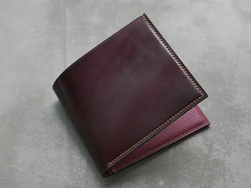 Classic Billfold Wallet in USA  Horween Shell Cordovan & French goat leather - Wallets - Genuine Leather Multicolor