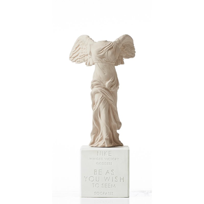Ancient Greek Goddess of Victory (Medium-Wheat) Nike - Handmade Pottery Statue Ornaments - ของวางตกแต่ง - ดินเผา สีกากี
