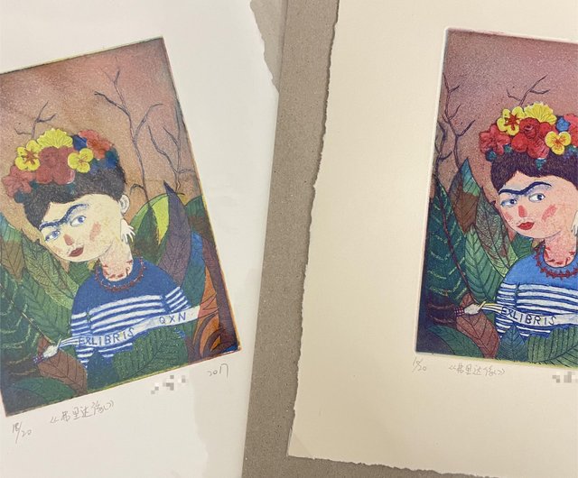 絵画 カラー銅版画 額装品 （アーノルド・ローベル 版画「はやく