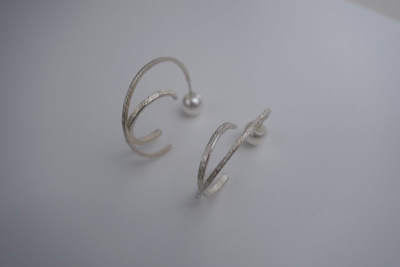 I-Shan13 星環耳環(上耳針) - 耳環/耳夾 - 純銀 銀色