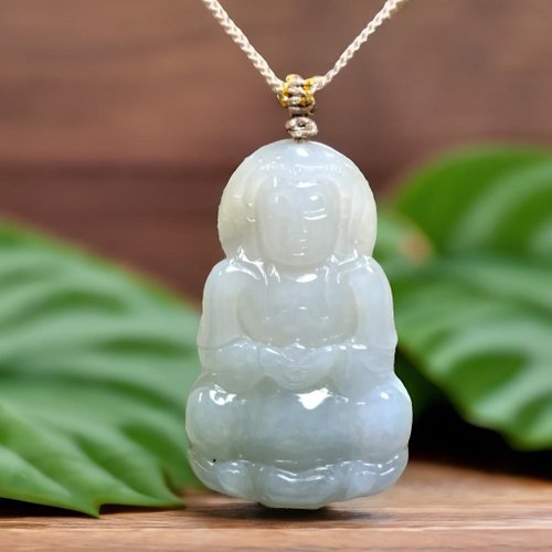 瓔珞翡翠 冰種翡翠觀音菩薩項鍊 | 天然緬甸玉翡翠A貨 | 送禮