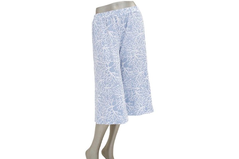 Coral print gaucho pants <gray> - Women's Pants - Other Materials Blue