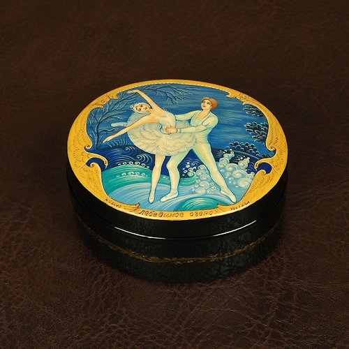 WhiteNight Swan Lake jewelry box ballet lacquer painting art Christmas Gift Wrapping
