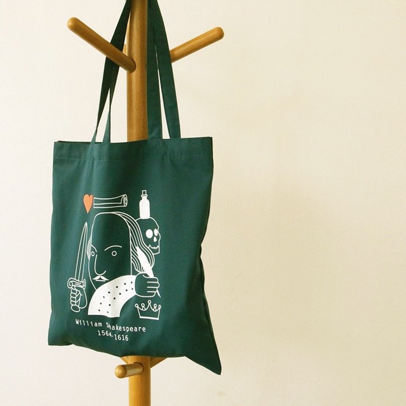 Shakespeare Tote (Green) - 側背包/斜背包 - 棉．麻 咖啡色