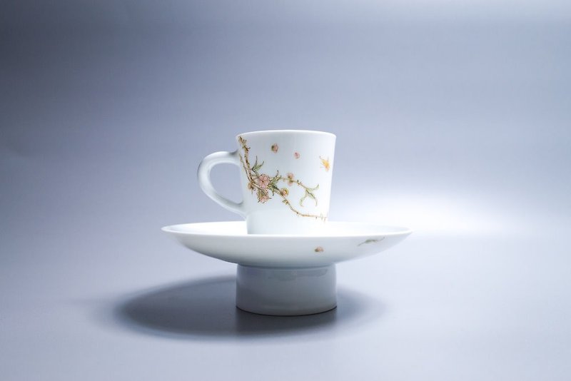 自慢堂 釉中彩咖啡杯組 - 桃花 - 咖啡杯/馬克杯 - 瓷 