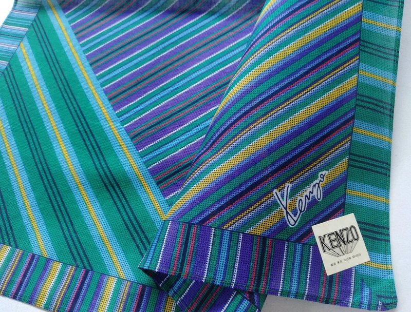Kenzo Vintage Handkerchief Women Handkerchief 17 x 17 inches - 手帕 - 棉．麻 綠色