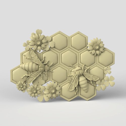 3DcncUNIQUE 三維模型STL CNC Router文件 3d打印的蜜蜂面板