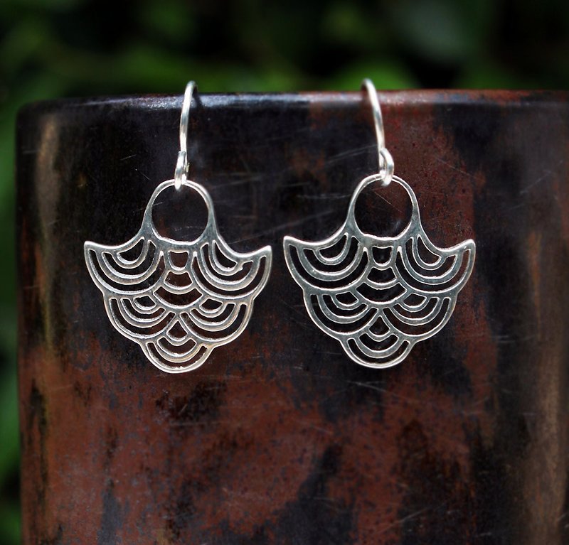Wave - Silver Earrings / Sterling Silver / Earrings - Earrings & Clip-ons - Other Metals 